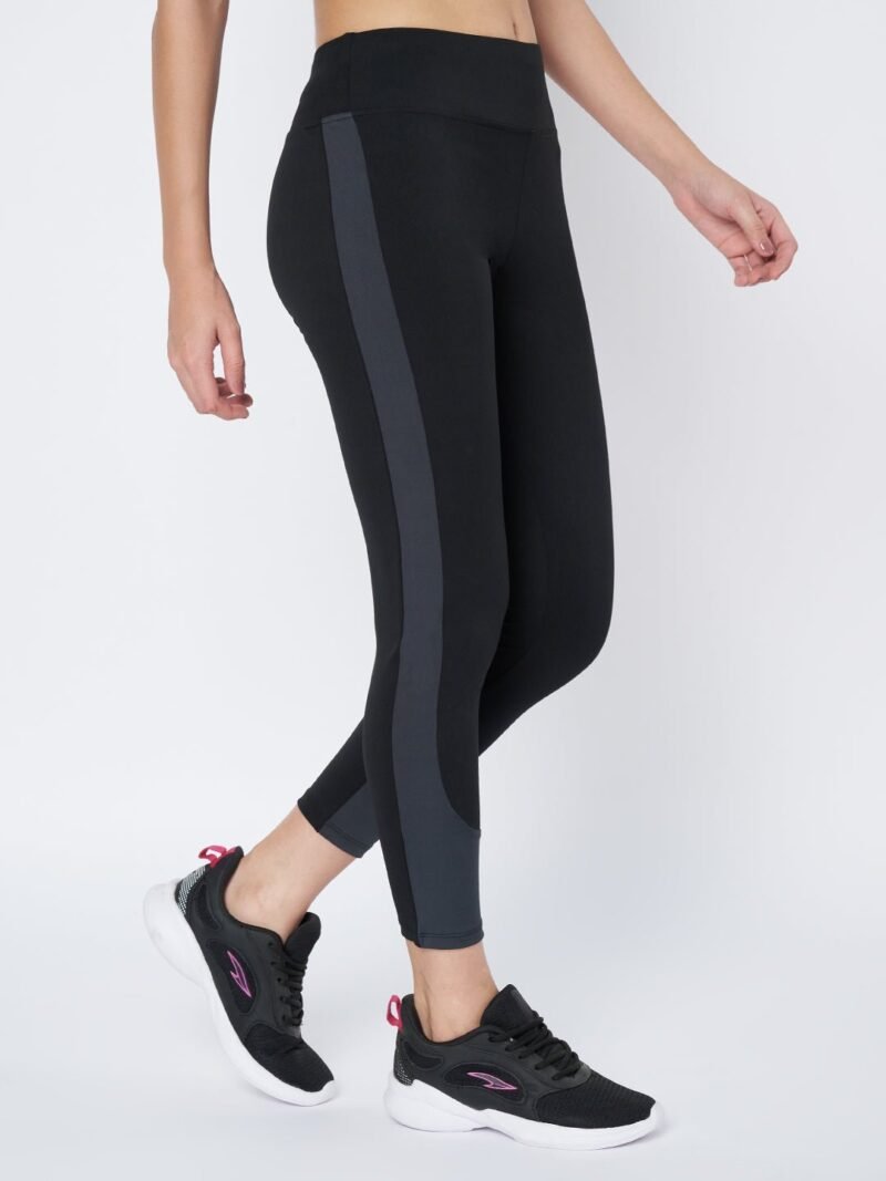 Waylene High-Waisted Yoga Leggings for Women, Black and Grey Sports Tights, Shop Online, Buy Online - Image 3