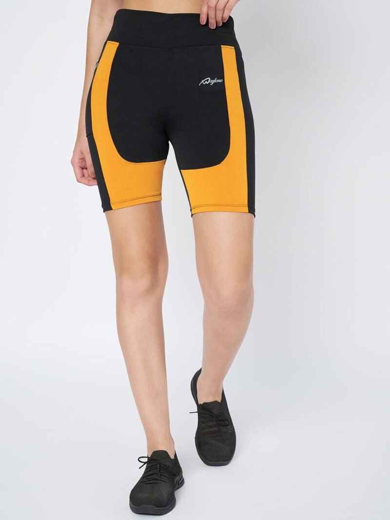 Waylene Women's High-Waist Black Sports Shorts for Running & Yoga - Image 2