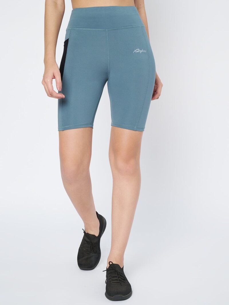 Waylene Premium Light Blue High-Waist Cycling Shorts for Women - Ideal for Gym & Outdoor Fitness Activities - Shop Online - Image 2