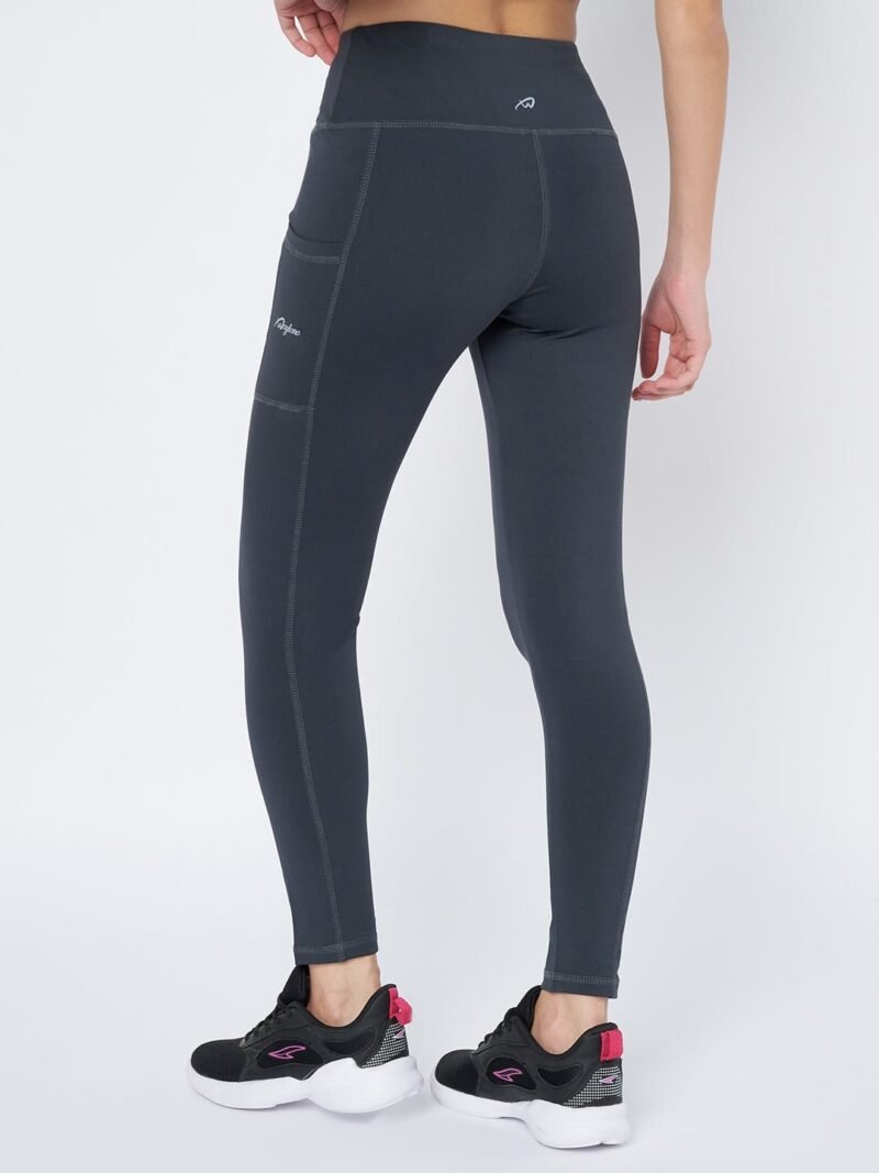 Waylene Dark Grey High-Rise Fitness Leggings for Women - Moisture-Wicking, 4-Way Stretch Fabric, Perfect for Yoga and Gym, Shop Online - Image 4