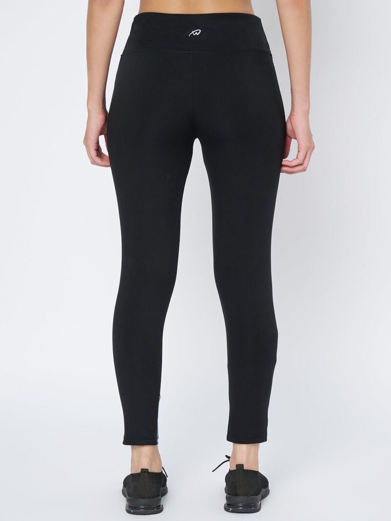 Waylene High-Waist Black and Airforce Blue Sports Tights for Women, Ideal for Yoga and Fitness, Shop Online, Buy Online - Image 4