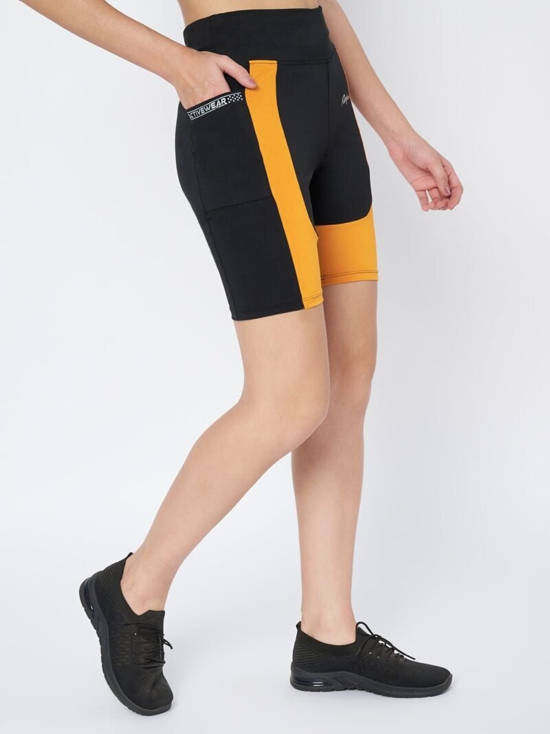 Waylene Women's High-Waist Black Sports Shorts for Running & Yoga - Image 4