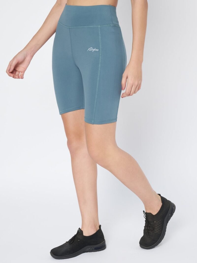 Waylene Premium Light Blue High-Waist Cycling Shorts for Women - Ideal for Gym & Outdoor Fitness Activities - Shop Online - Image 5