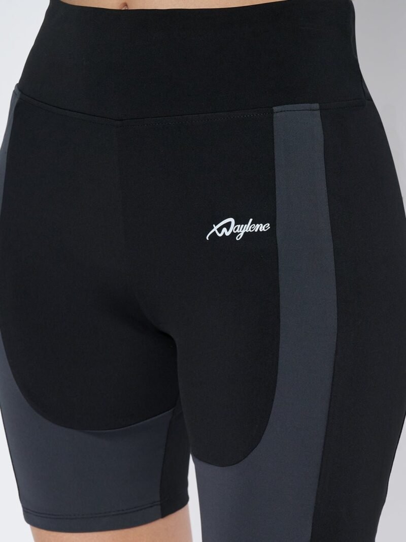 Waylene High-Performance Women's Black and Grey Gym Shorts for Running, Yoga, and Fitness, Shop Online, Buy Online - Image 5