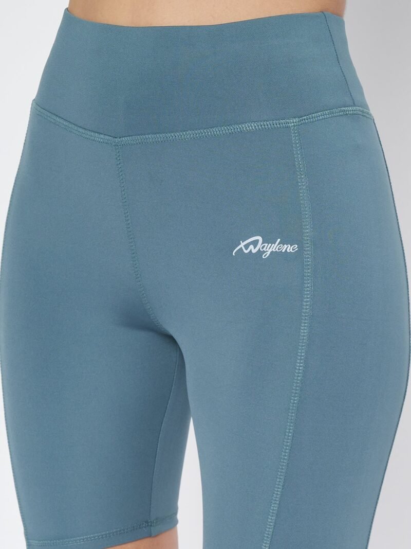 Waylene Premium Light Blue High-Waist Cycling Shorts for Women - Ideal for Gym & Outdoor Fitness Activities - Shop Online - Image 6