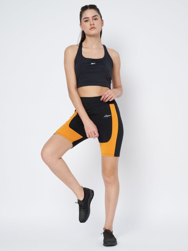 Waylene Black and Mustard Sports Shorts for Men, Shop Online, Buy Online - Ideal for Active Lifestyles - Image 6