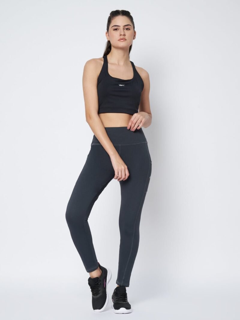 Waylene Dark Grey High-Rise Fitness Leggings for Women - Moisture-Wicking, 4-Way Stretch Fabric, Perfect for Yoga and Gym, Shop Online - Image 7