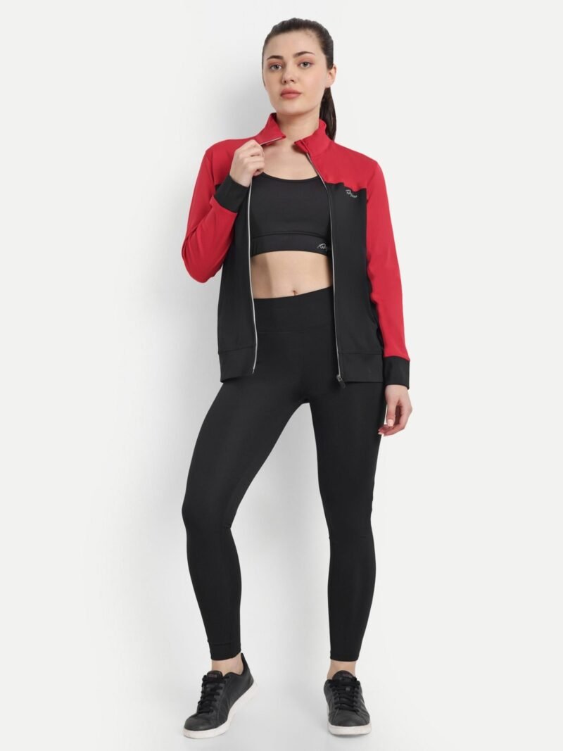 Buy Online Waylene Women's Red and Black Colorblock Tracksuit for Gym and Yoga - Stylish, Comfortable Activewear for Women - Image 7