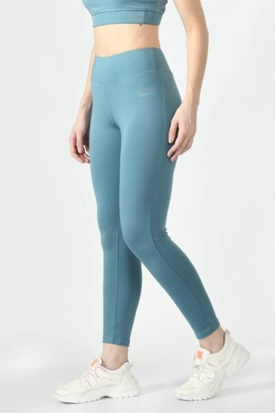 Waylene Ladies Activewear & Gym Wear: High-Waisted Yoga Leggings (Tights) - Light Blue (Air Force Blue) | Dry-Fit & Slim-Fit