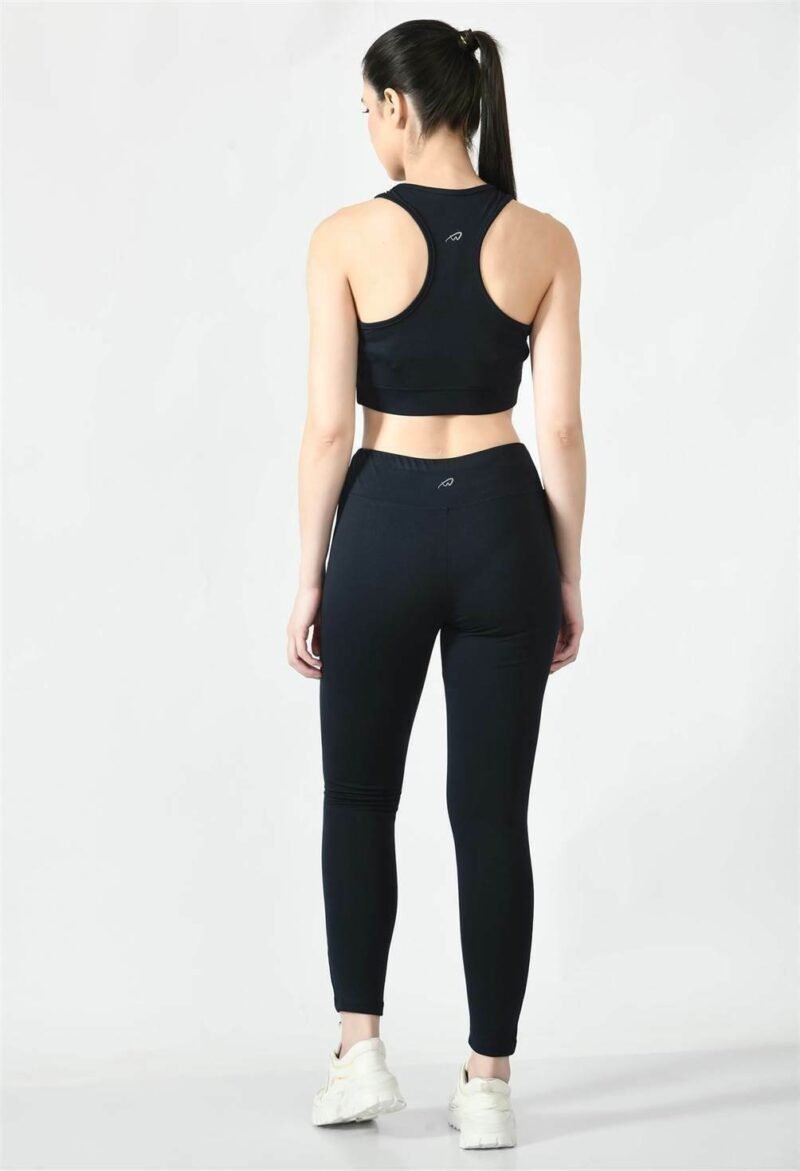 Waylene Women's Navy Blue Racerback Sports Bra | Non-Wired & Lightly Padded | Gym & Yoga Wear India - Image 4