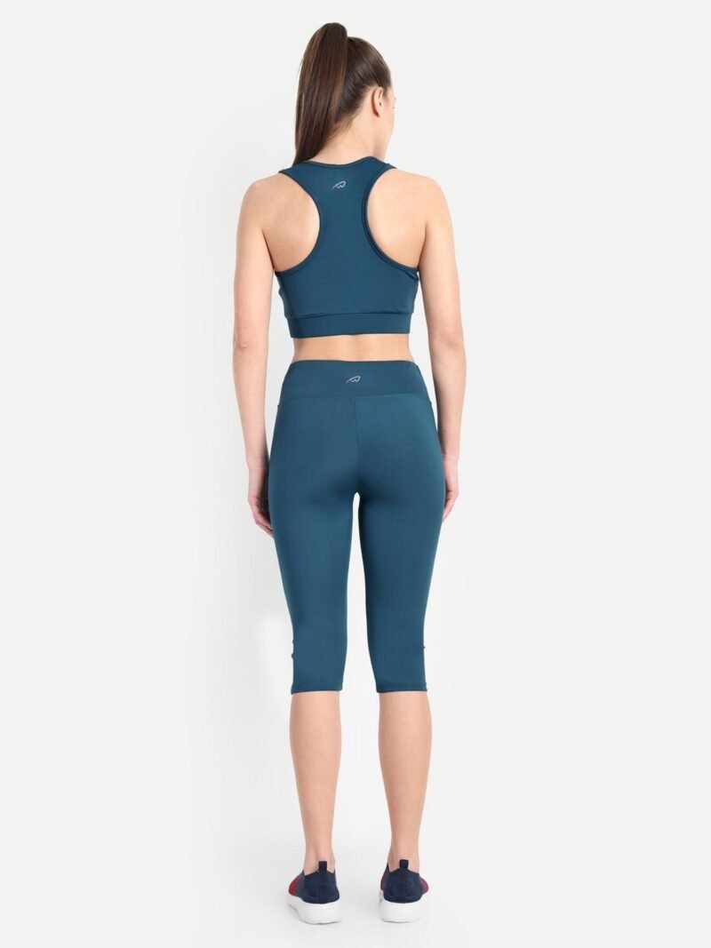 Teal Blue Capri and Sports Bra Set for Yoga and Gym - Waylene for Women, Shop Online, Buy Online - Image 5
