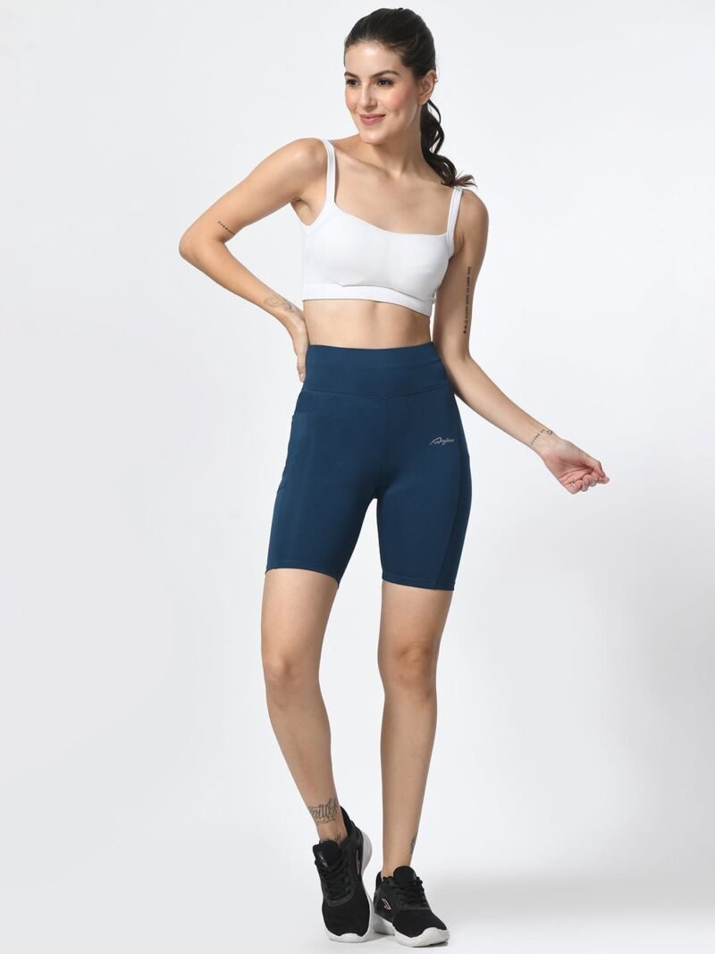 Waylene Teal Blue Shorts for Women: High-Performance, Dry-Fit & Slim Fit for Gym, Training, Running, Cycling & Yoga - Image 5