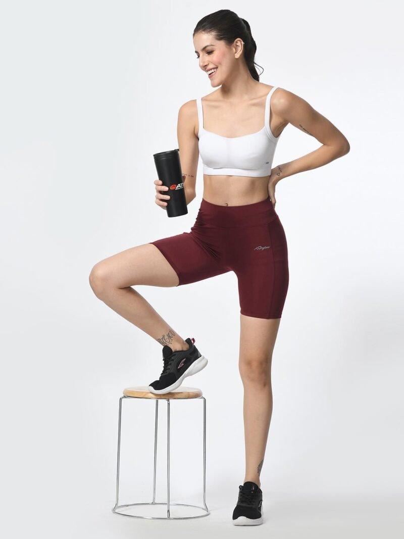 Waylene Wine-Colored High-Performance Shorts with Pocket | Women's Activewear