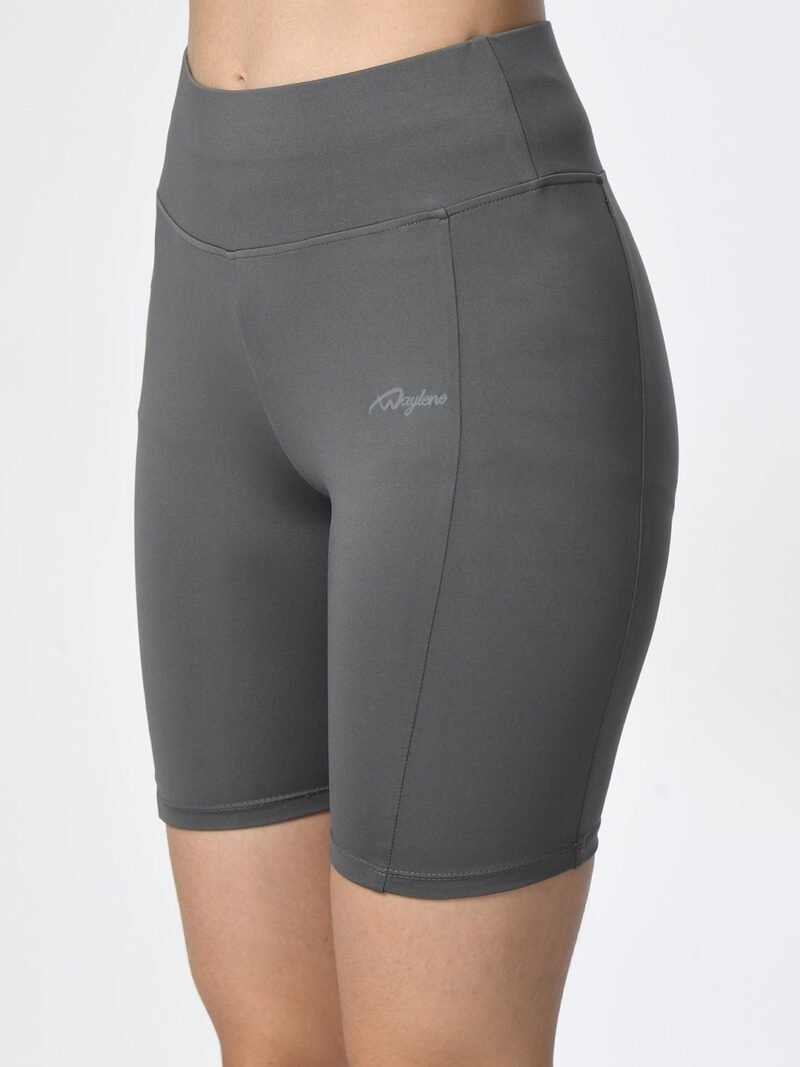 Waylene Grey Women's Gym Shorts: High-Performance, Dry-Fit & Slim Fit for Gym, Training, Running, Cycling & Yoga - Image 4
