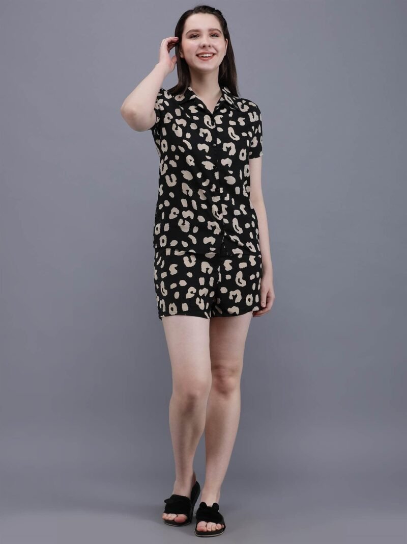 Waylene Printed Shirt & Shorts Set for Women in Polyester Blend, Ideal for Casual Wear, Shop Online, Buy Online