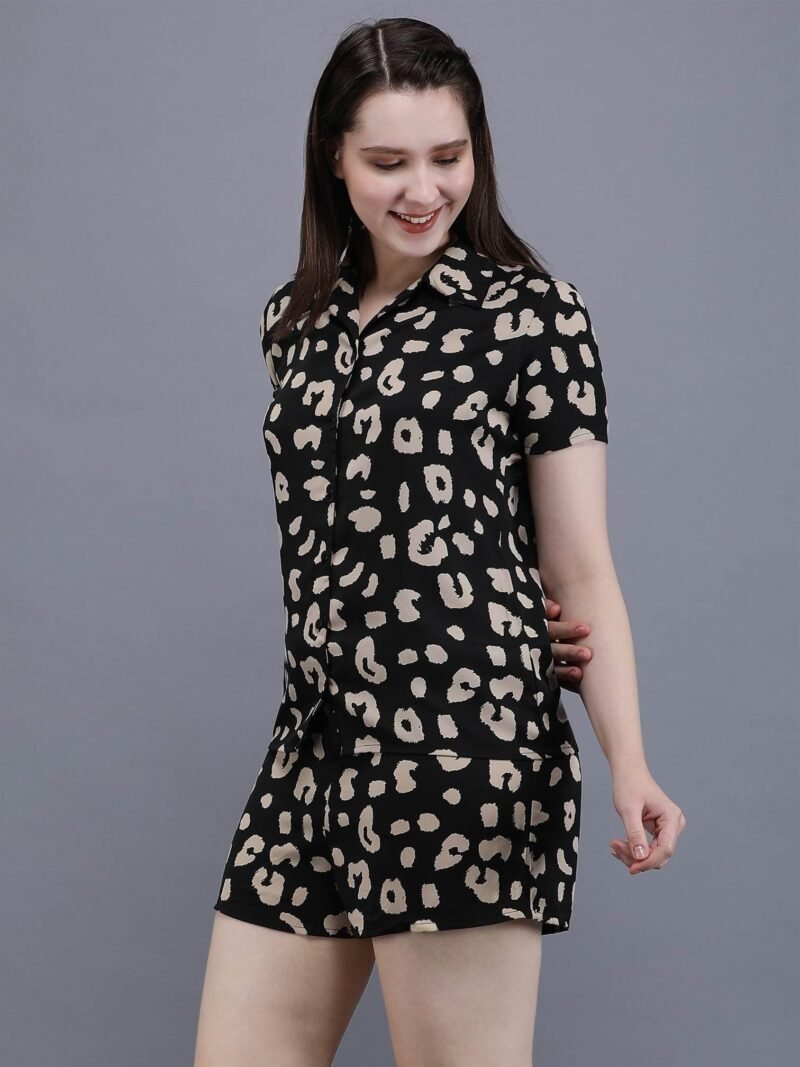 Waylene Printed Shirt & Shorts Set for Women in Polyester Blend, Ideal for Casual Wear, Shop Online, Buy Online - Image 5