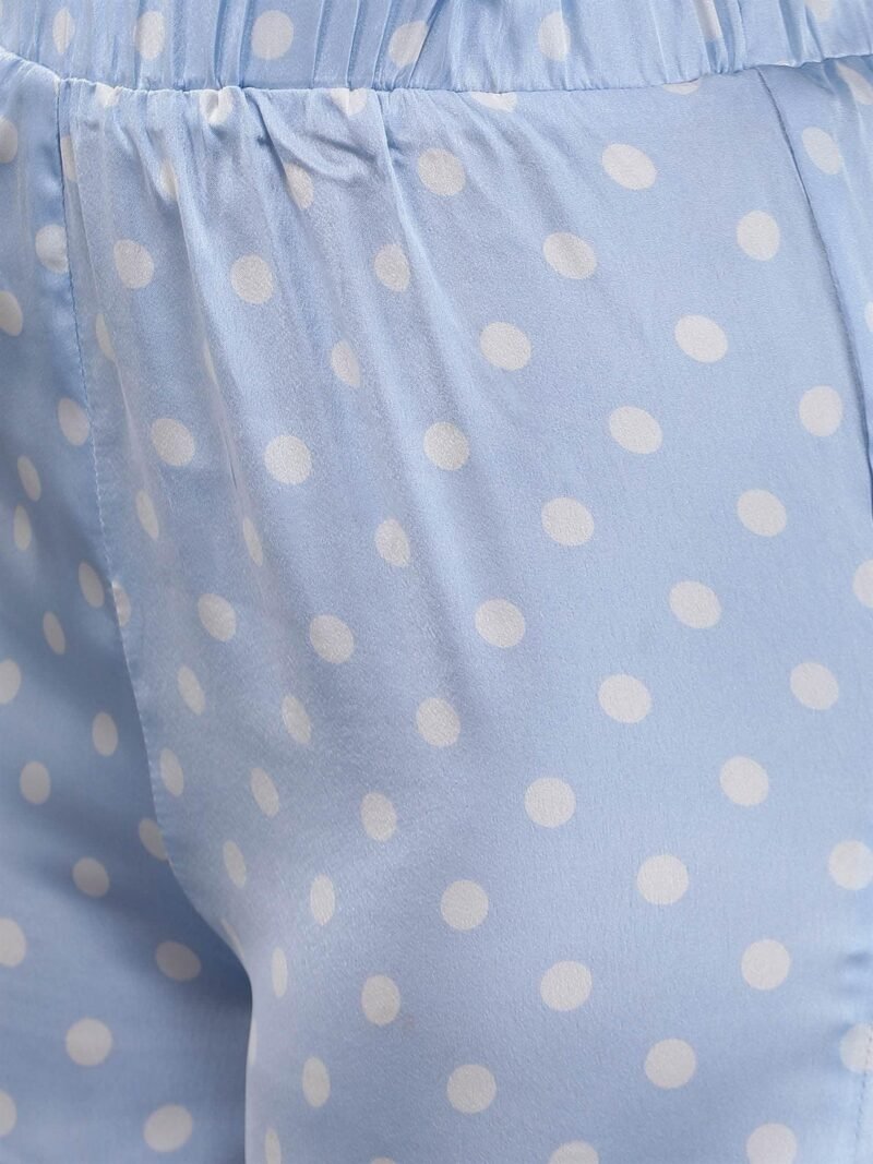 Waylene Light Blue Polka Dot Satin PJ Set for Women, Shop Online, Buy Online - Luxurious Casual Wear - Image 8