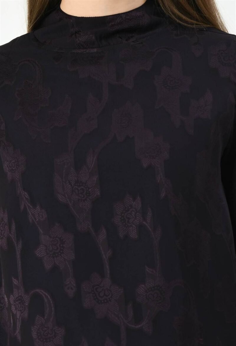 Waylene Dark Jamuni Western Top with Sheer Puff Sleeves for Women, Shop Online, Buy Online - Image 4
